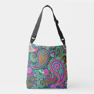 Floral Paisley naadloos patroon II + uw ideeën Crossbody Tas
