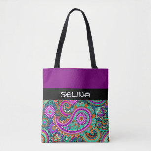 Floral Paisley naadloos patroon II + uw ideeën Tote Bag