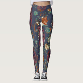 Floral Paisley Pattern – Ornamental Botanical  Leggings