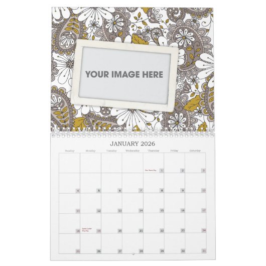 Floral Paisley Scrapbook Agenda Kalender (Jan 2026)