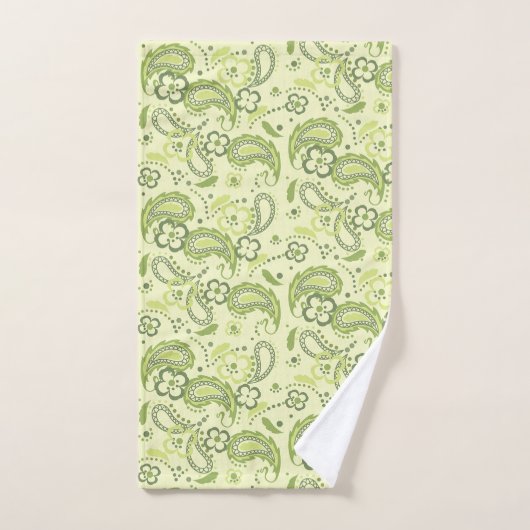 Floral Paisley Vert (Serviette à main)