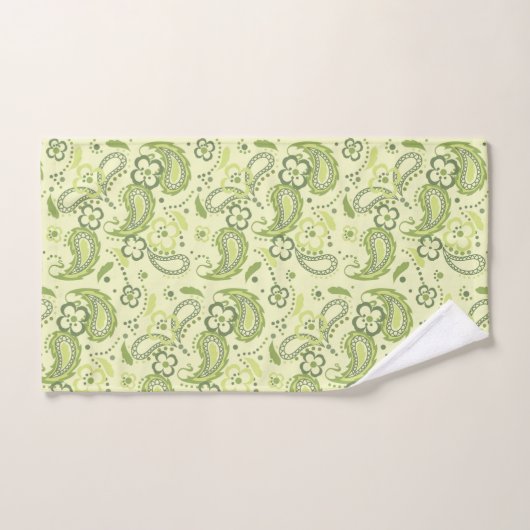 Floral Paisley Vert (Serviette à main)