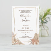 Floral Pampa Grass Wedding Invitation (Debout devant)