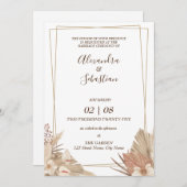 Floral Pampa Grass Wedding Invitation (Devant / Derrière)