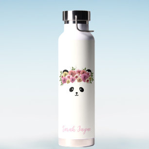 Floral Panda Beer Girl Eigen naam Water Fles