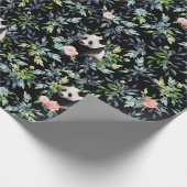 Floral Panda Pattern Cadeaupapier (Hoek)
