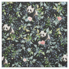 Floral Panda Pattern Stof