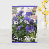 Floral Pansy Viola Foto Art Kaart (Gele Bloem)