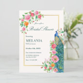 Floral paon nuptiale invitation (Debout devant)