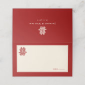 Floral Paper Cut Double Happiness Chinese Wedding (Buitenkant ongevouwen)