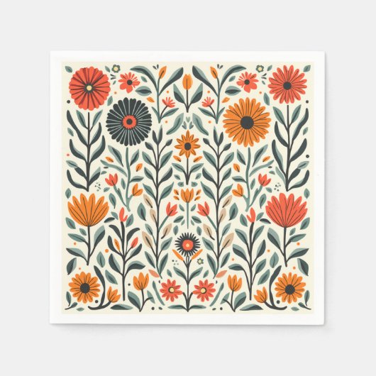 Floral Paper Napkin Servet (Voorkant)