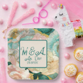 Floral Papieren Bordje (Feest)