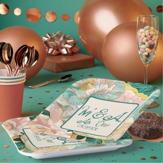 Floral Papieren Bordje (Multi)