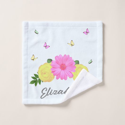 Floral papillon (Gant de toilette)