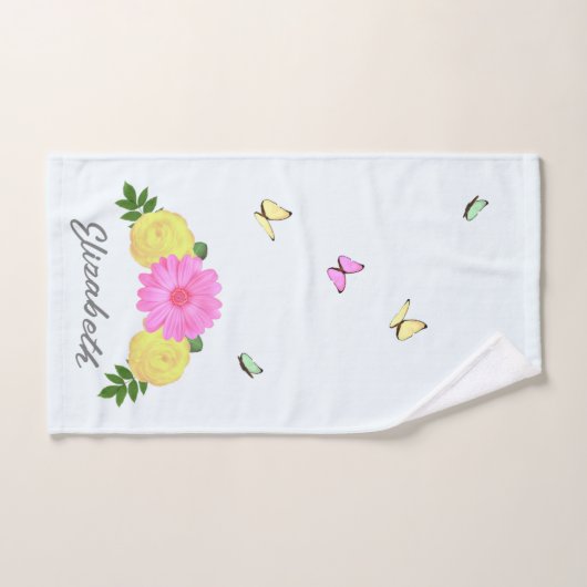 Floral papillon (Serviette à main)