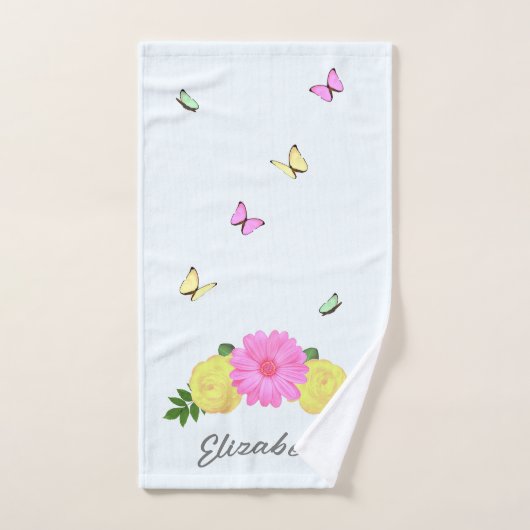 Floral papillon (Serviette à main)