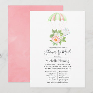 Floral Parachute Bridal of Baby shower per post Kaart