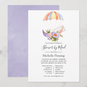 Floral Parachute Bridal of Baby shower per post Kaart