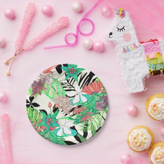 Floral Paradise II Papieren Bordje (Feest)