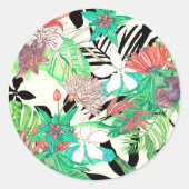 Floral Paradise II Ronde Sticker (Voorkant)