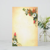  "Floral Parchment Design Stationery" Briefpapier (Staand voorkant)