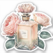 Floral parfum fles sticker (Voorkant)