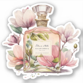 Floral parfum fles sticker
