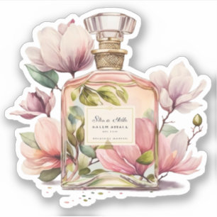 Floral parfum fles sticker