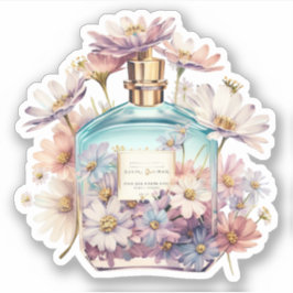 Floral parfum fles sticker