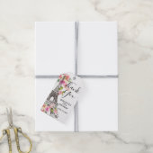 Floral Paris Eiffel Tower Birthday Party Favor Cadeaulabel (Met Touw)