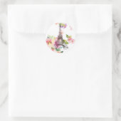 Floral Paris Eiffel Tower Envelope Seals Ronde Sticker (Tas)