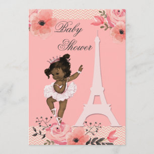 Floral Paris Eiffel Tower Ethnic Ballerina Shower Kaart