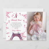 Floral Paris Tour Eiffel Carte de remerciements ph (Devant)