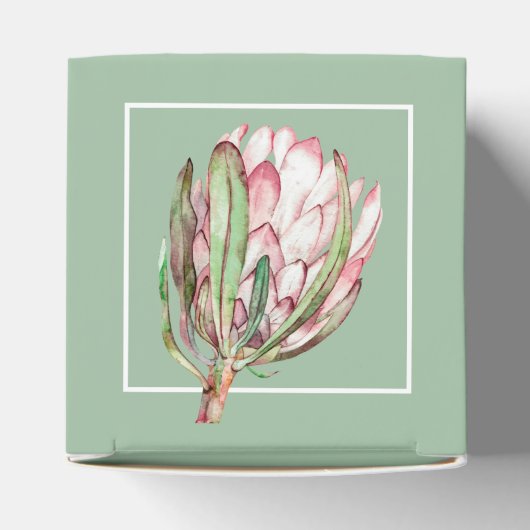 Floral Partij tropische roze Protea Bedankdoosjes (Bovenkant)