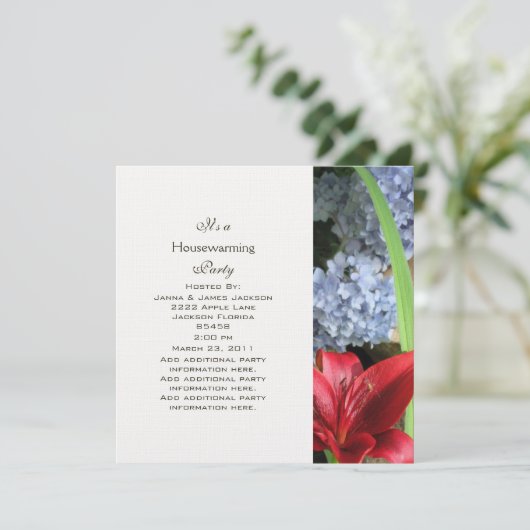 Floral Party Invitation Kaart (Staand voorkant)