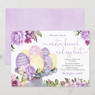 Floral Pasen brunch en eierjacht Kaart