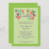 Floral Pasen Kaart (Voorkant / Achterkant)