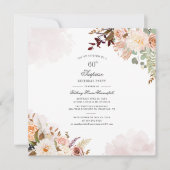 Floral Pastel 60th Birthday Script Surprise Party Kaart (Voorkant)