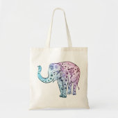 Floral Pastel Bohemian Elephant Tote Bag (Voorkant)