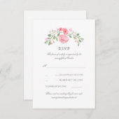 Floral Pastel Fleurs Mariage Carte RSVP (Devant / Derrière)