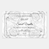 Floral Pastel Grey Blanc Cute Rose Étiquettes de p (Devant)