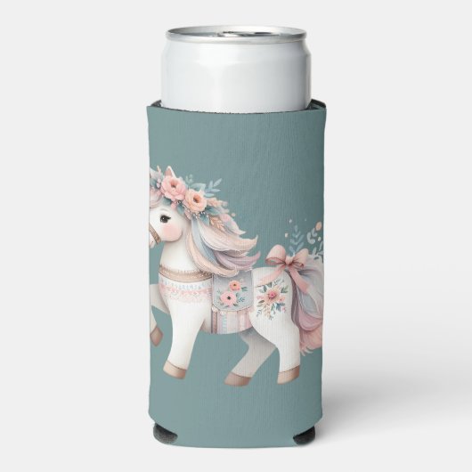 Floral Pastel Horse Fantasy Illustratie (Seltzer Voorkant)