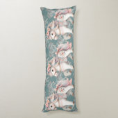 Floral Pastel Horse Fantasy Illustratie Lichaamskussen (Achterkant (Verticaal))