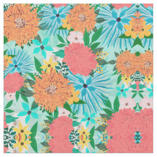 Floral pastel kleuren verf Mint Design Stof