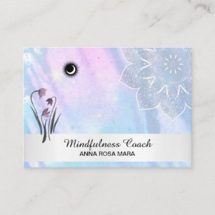 *~* Floral Pastel Moon Lacey Mandala Foil  Visitekaartje