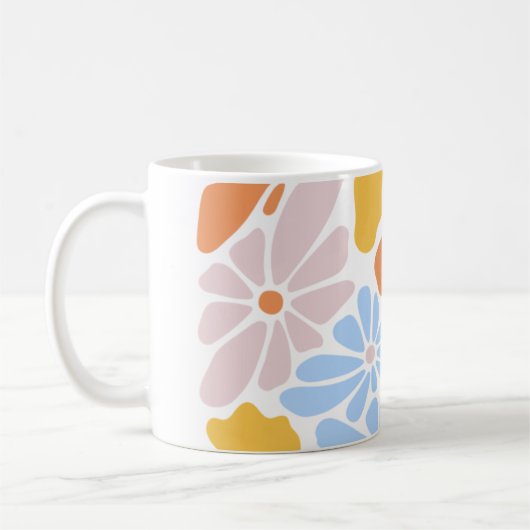 "Floral Pastel Mug - Elegant & Coloré Coffee Cup (Gauche)
