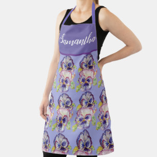  Floral Pastel Pansy Paarse Womans Art Apron Schort