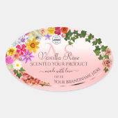 Floral Pastel rose produit Étiquettes Initiales Lo (Devant)