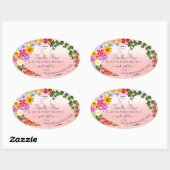 Floral Pastel rose produit Étiquettes Initiales Lo (Feuille)