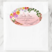 Floral Pastel rose produit Étiquettes Initiales Lo (Sac)